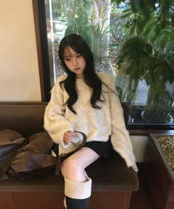 オーバーフィットルーズスクラッチニット BEIGE