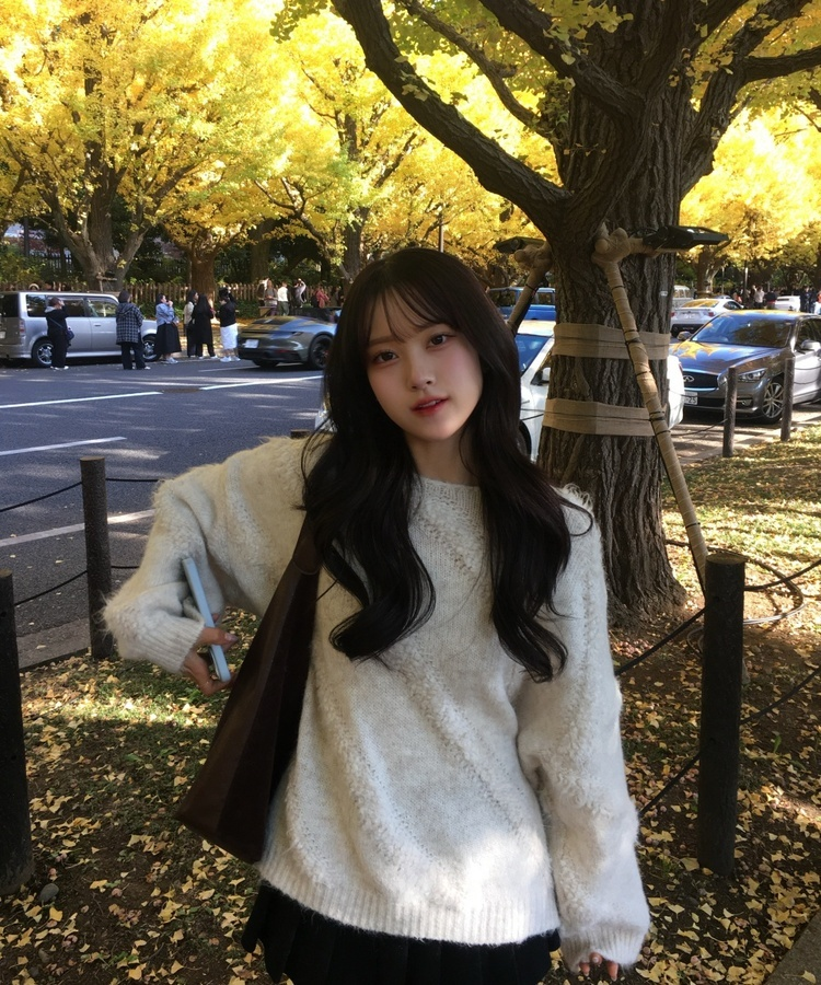 オーバーフィットルーズスクラッチニット BEIGE