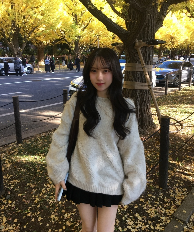 オーバーフィットルーズスクラッチニット BEIGE