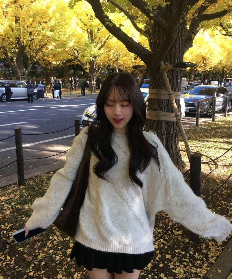 オーバーフィットルーズスクラッチニット BEIGE