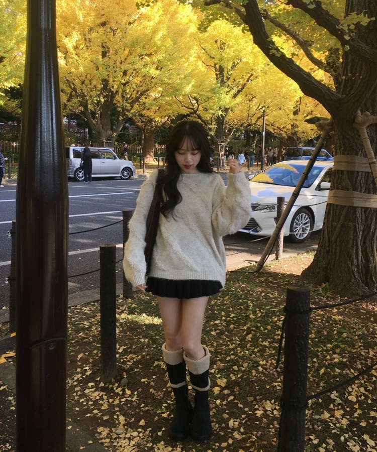 ムートン起毛スエードロングブーツ BLACK