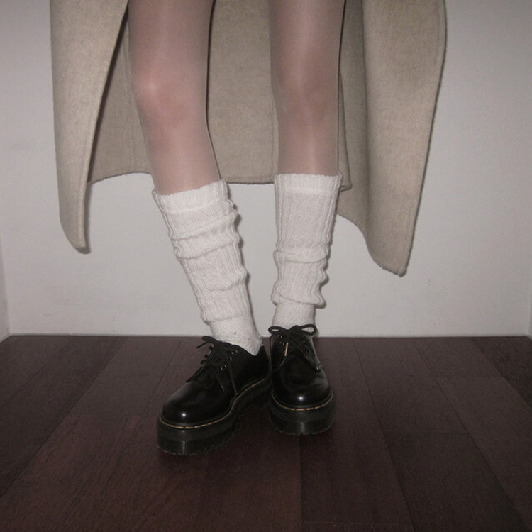 ウォームニットレッグウォーマー靴下(6color) IVORY