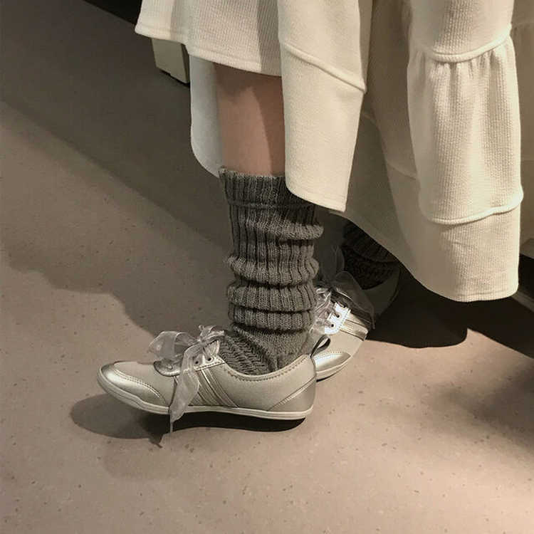 ウォームニットレッグウォーマー靴下(6color) LIGHT GRAY