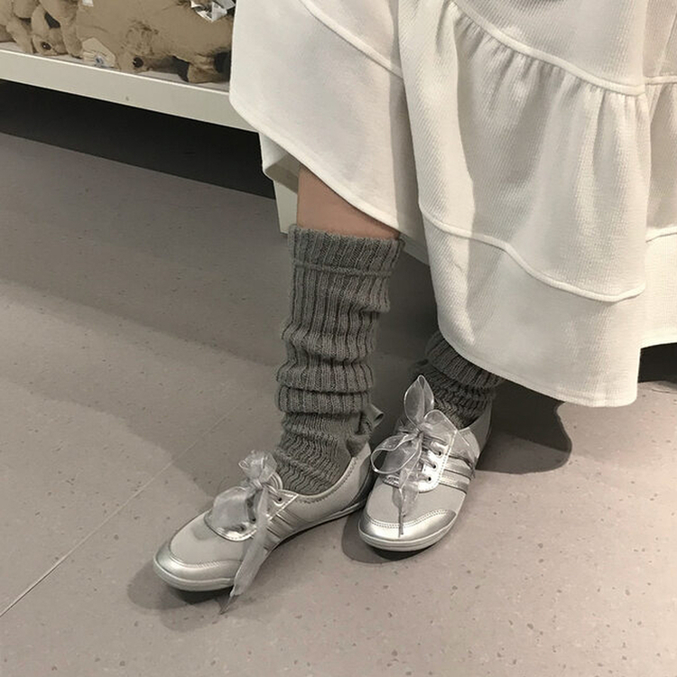 ウォームニットレッグウォーマー靴下(6color) LIGHT GRAY