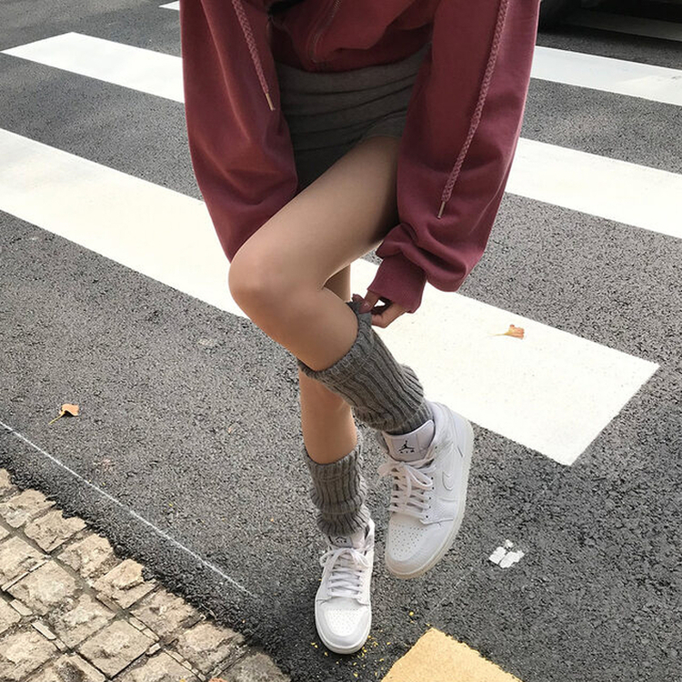 ウォームニットレッグウォーマー靴下(6color) LIGHT GRAY