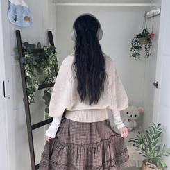 달빛천사 자수 꽈배기 빈티지 대장 모리걸 실버버튼 판초 터틀넥 케이프 망토 니트 베이지