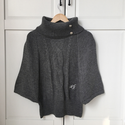 달빛천사 자수 꽈배기 빈티지 대장 모리걸 실버버튼 판초 터틀넥 케이프 망토 니트