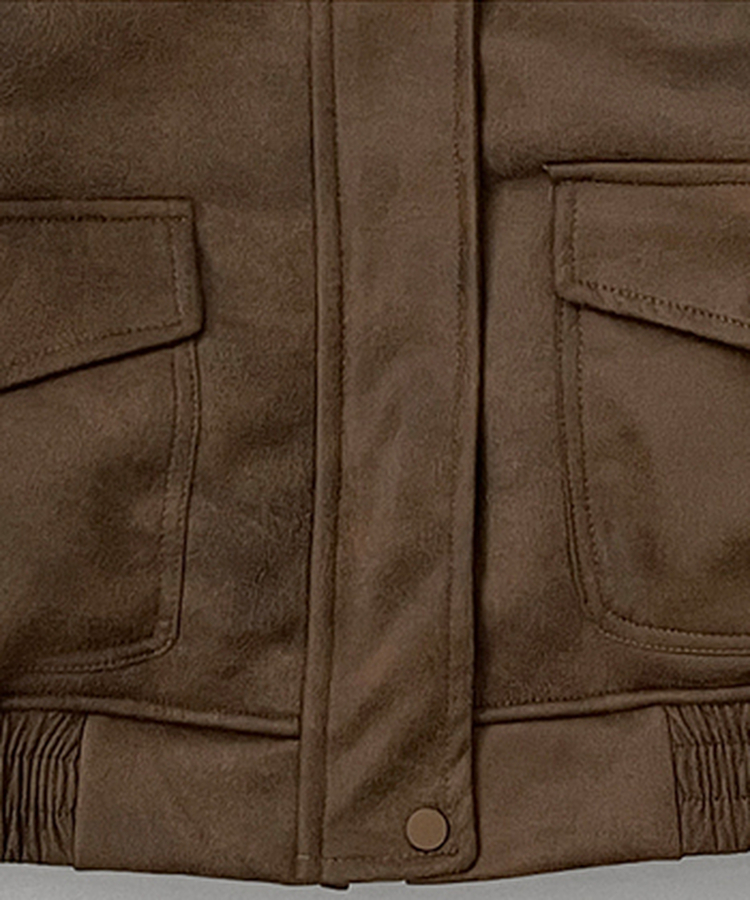 초코브라운스웨이드레더양털카라무스탕자켓점퍼