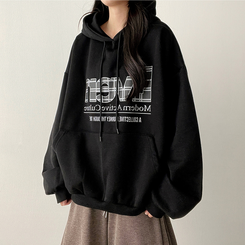 【起毛】チェックポイントパーカー BLACK