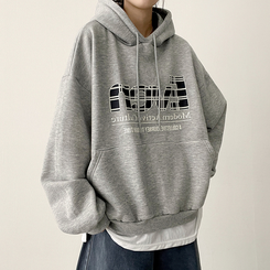 【起毛】チェックポイントパーカー MELANGE