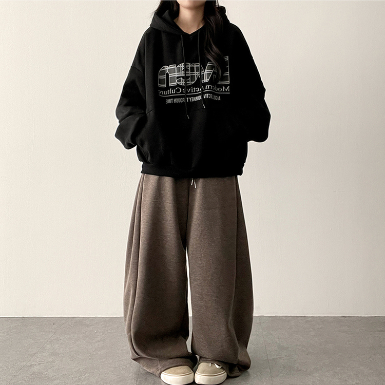 【起毛】チェックポイントパーカー BLACK