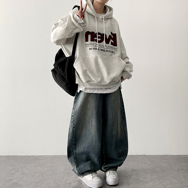 【起毛】チェックポイントパーカー OATMEAL