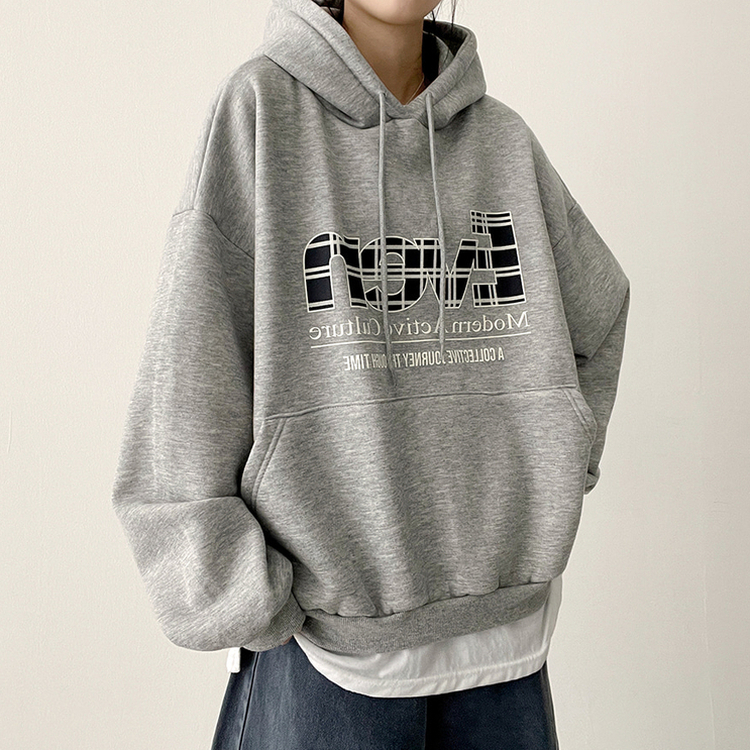 【起毛】チェックポイントパーカー MELANGE