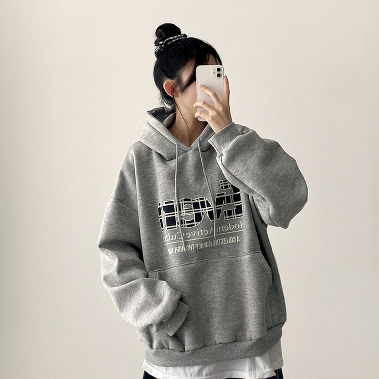 【起毛】チェックポイントパーカー MELANGE