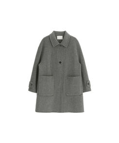 ウール混シングルミディロングコート