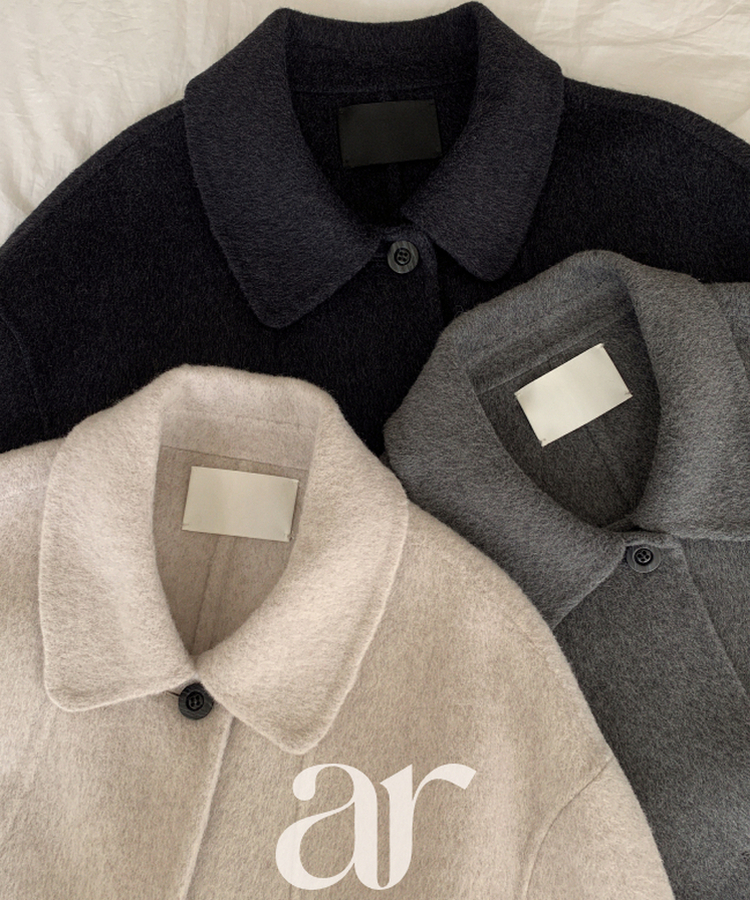 ウール混シングルミディロングコート