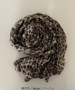 レオパードプリーツマフラー