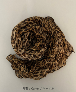 レオパードプリーツマフラー