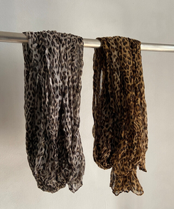 レオパードプリーツマフラー