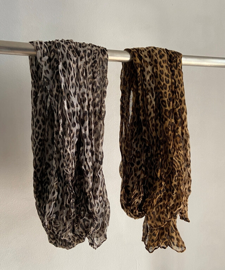 レオパードプリーツマフラー