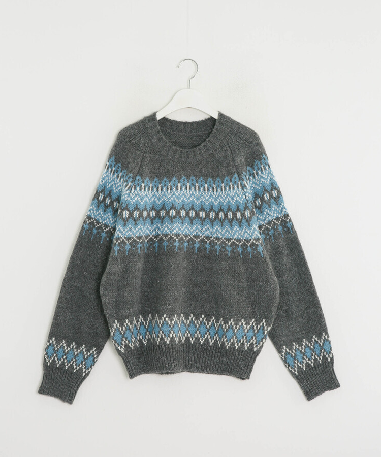 라운드넥 노르딕 니트