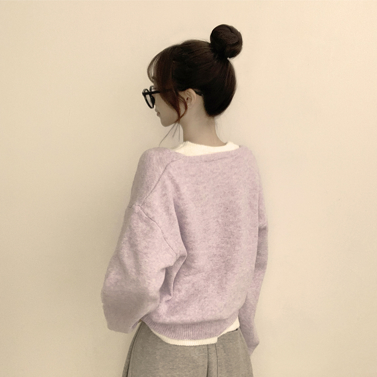 폴 가을 긴팔 오버핏 니트 보트넥 루즈핏 나시 니트 세트