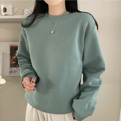 【起毛】シンプルラウンドトレーナー(8color) MINT