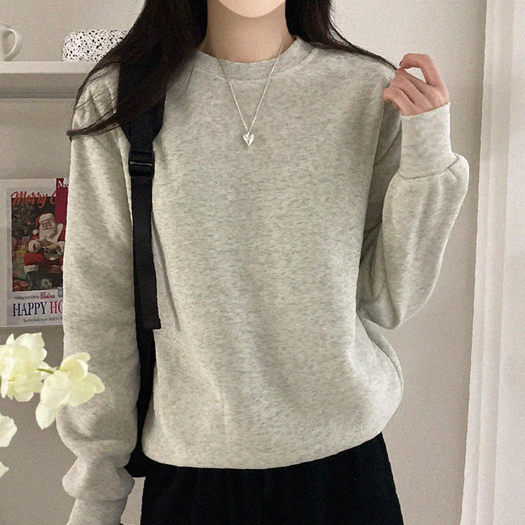 【起毛】シンプルラウンドトレーナー(8color) OAT