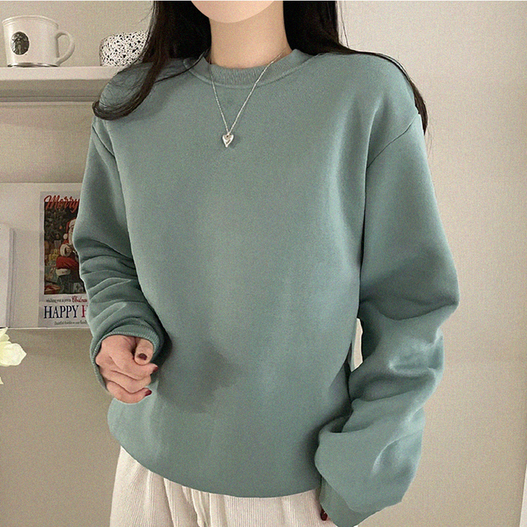 【起毛】シンプルラウンドトレーナー(8color) MINT