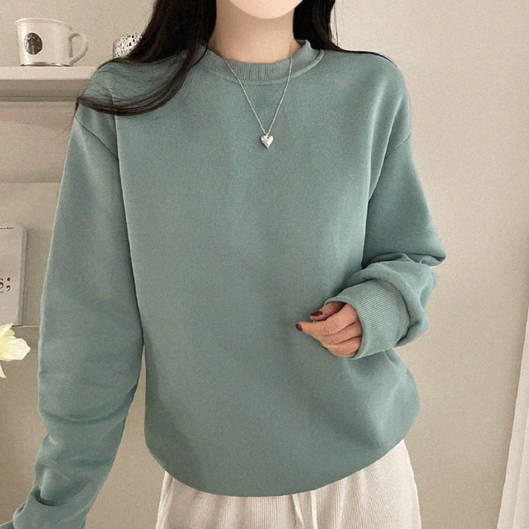【起毛】シンプルラウンドトレーナー(8color) MINT