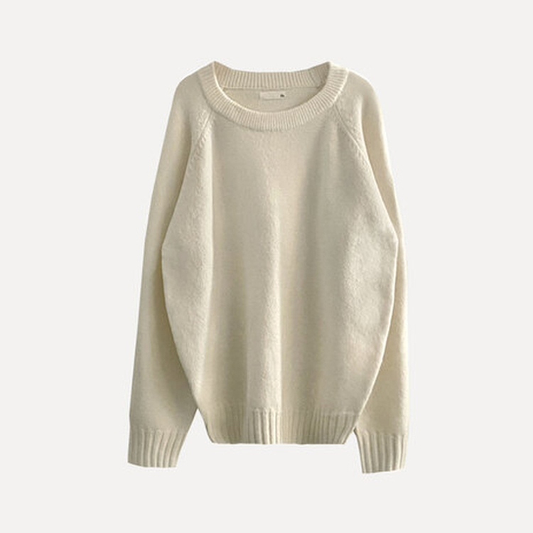 윈터 데일리 나그랑 라운드 루즈핏 울 긴팔니트