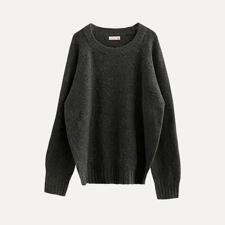 윈터 데일리 나그랑 라운드 루즈핏 울 긴팔니트