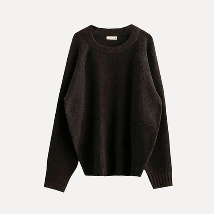 윈터 데일리 나그랑 라운드 루즈핏 울 긴팔니트