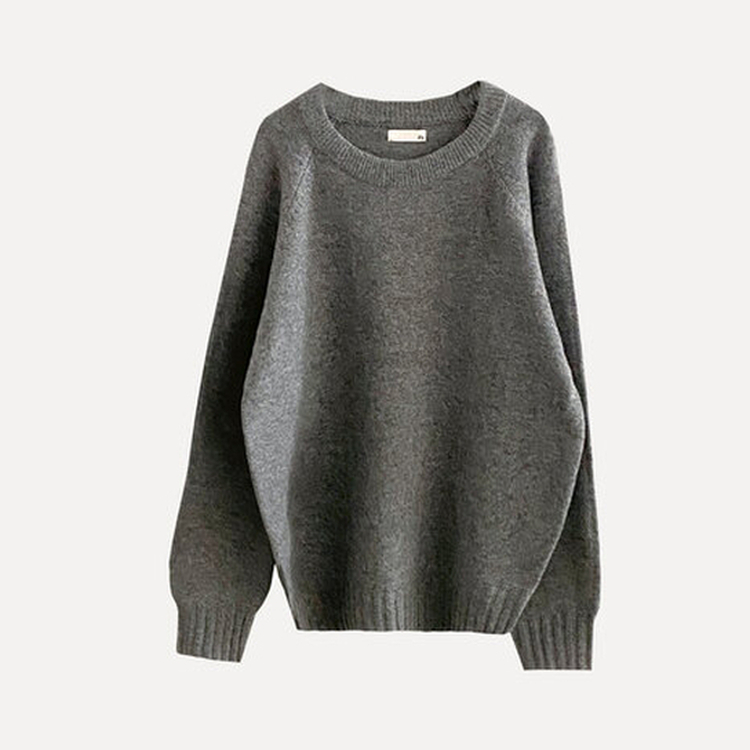 윈터 데일리 나그랑 라운드 루즈핏 울 긴팔니트