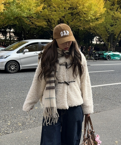 フェイクファーダッフルコート IVORY