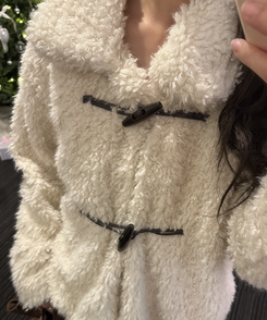 フェイクファーダッフルコート IVORY