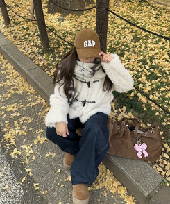 フェイクファーダッフルコート IVORY