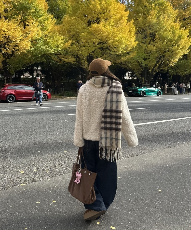 フェイクファーダッフルコート IVORY