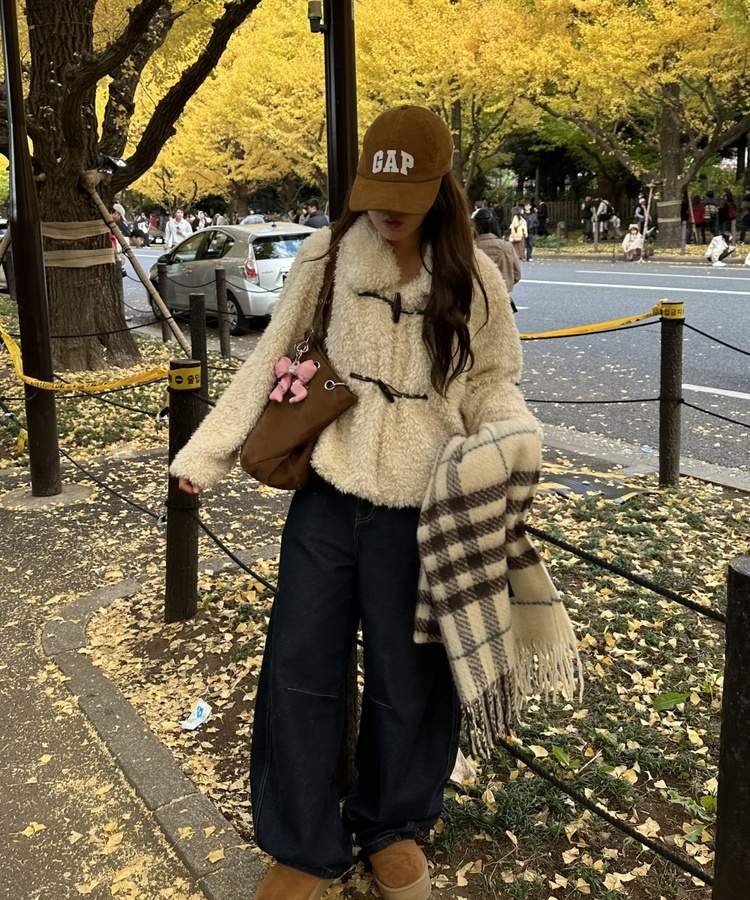 フェイクファーダッフルコート IVORY