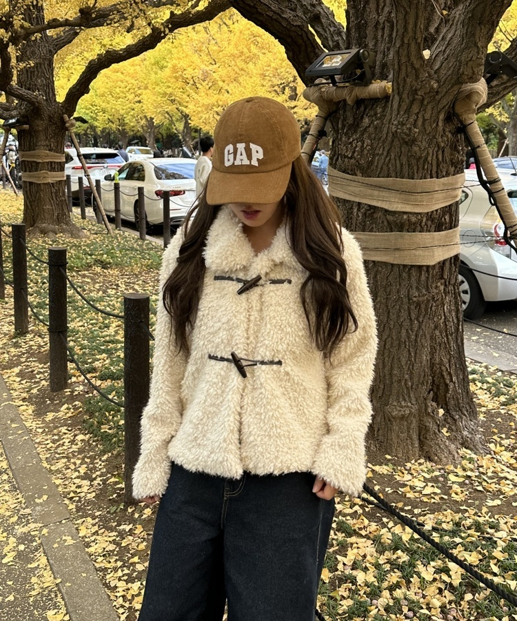 フェイクファーダッフルコート IVORY