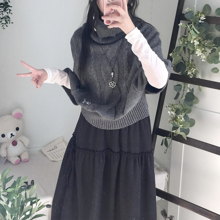 부들넉넉 이너 레이어드 무지 시스루 긴팔 티셔츠 아이보리