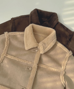 스웨이드 오버핏 하이퀄리티 리버시블 전체 안감 무스탕