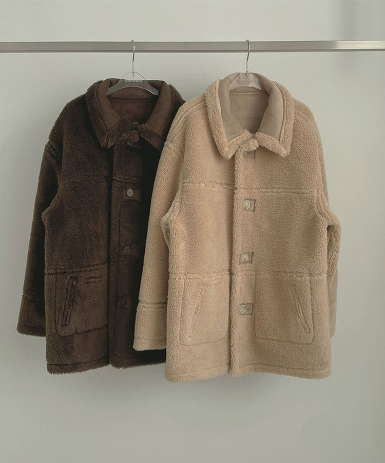 스웨이드 오버핏 하이퀄리티 리버시블 전체 안감 무스탕