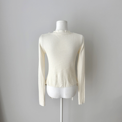 【タイ付き】シャーリングリブニットTシャツ