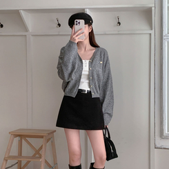 겨울에도 황금비율 보장윈터 도톰 모직 팬던트 포인트 고퀄리티 A라인 스커트 치마바지 블랙