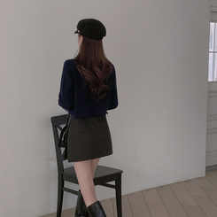 겨울에도 황금비율 보장윈터 도톰 모직 팬던트 포인트 고퀄리티 A라인 스커트 치마바지 차콜