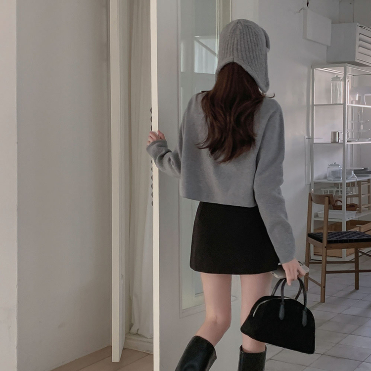 겨울에도 황금비율 보장윈터 도톰 모직 팬던트 포인트 고퀄리티 A라인 스커트 치마바지 블랙