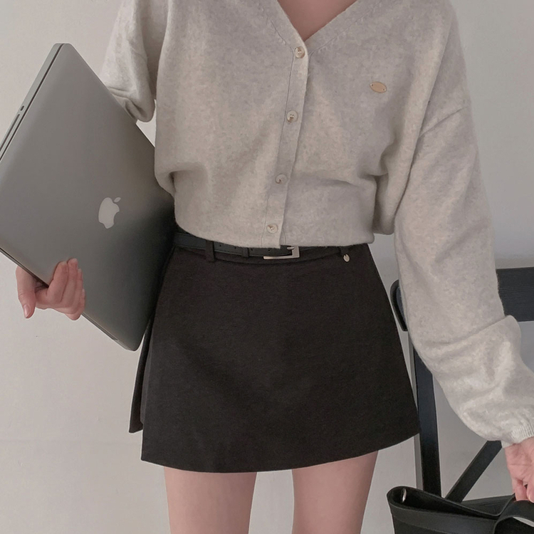 겨울에도 황금비율 보장윈터 도톰 모직 팬던트 포인트 고퀄리티 A라인 스커트 치마바지 차콜