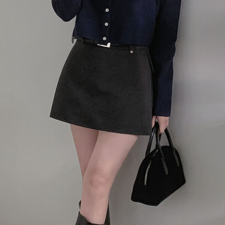 겨울에도 황금비율 보장윈터 도톰 모직 팬던트 포인트 고퀄리티 A라인 스커트 치마바지 차콜