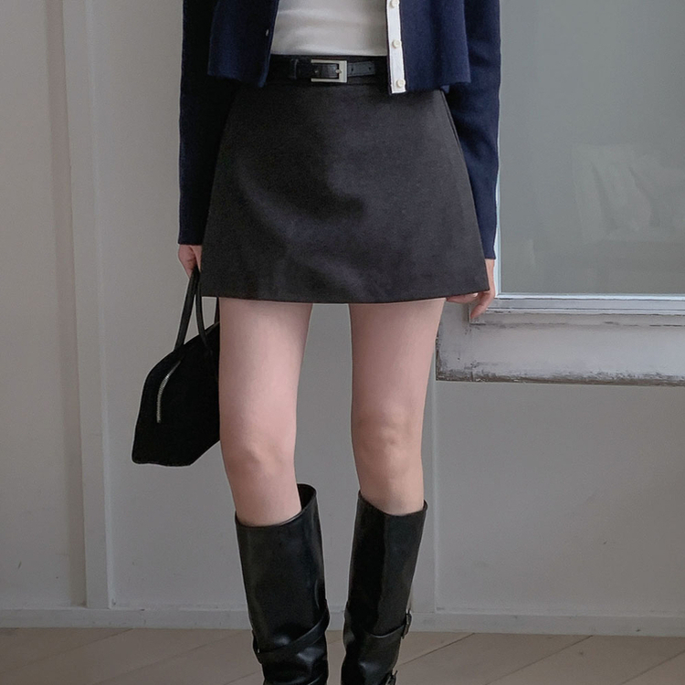 겨울에도 황금비율 보장윈터 도톰 모직 팬던트 포인트 고퀄리티 A라인 스커트 치마바지 차콜